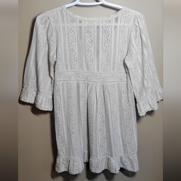 Grove Victorian style lace Elbow length sleeve cardigan medium cream sheer - Picture 5 of 7